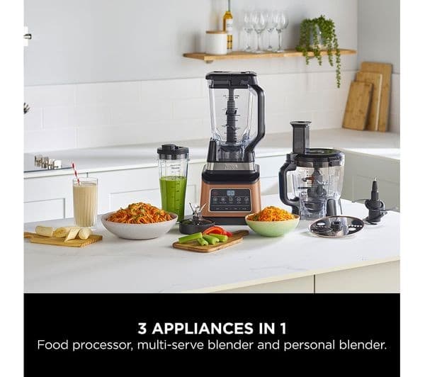Ninja BN800UK 3-in-1 Food Processor & Blender with Auto-iQ 1200W Black/Silver - Image 2