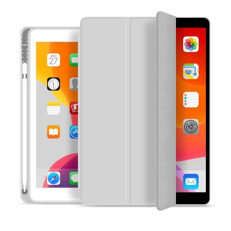 eSTUFF SEATTLE Pencil Case for iPad 9.7 2018/2017 - Grey PU Leather Folio - Image 1