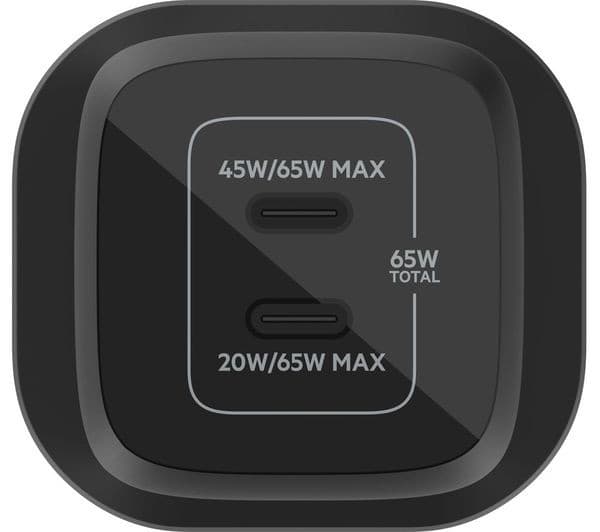 Belkin Gaming 65W Dual USB-C Wall Charger for Nintendo Switch 2 - Black (ENA007MYBK) - Image 2