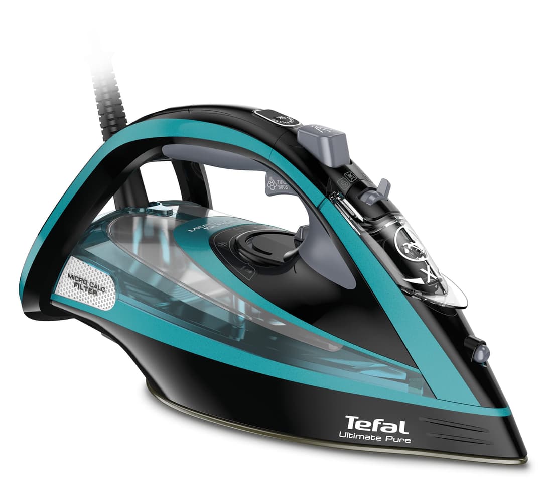 Tefal Ultimate Pure FV9844 Steam Iron - Black/Blue - Image 1