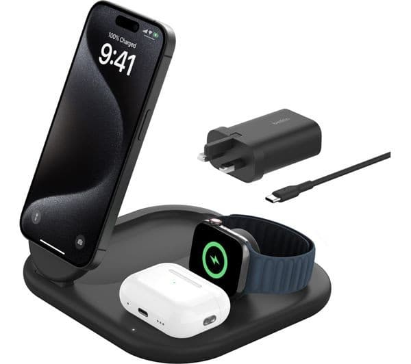 Belkin BoostCharge Qi2 3-in-1 Charger Black