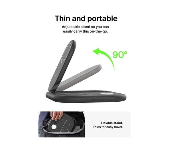 Belkin BoostCharge 3-in-1 Magnetic Foldable Wireless Charger with Qi2 15W Black - Image 5