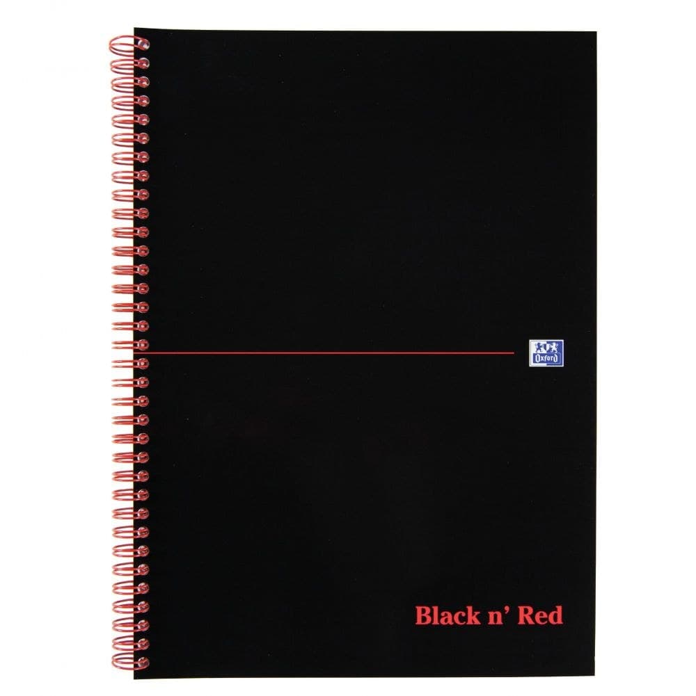 Black n` Red Wirebound Notebook 100 Pages A4 Pack of 10