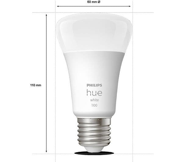 PHILIPS HUE White Smart LED Bulb with Bluetooth - E27, 1100 Lumen - Image 3
