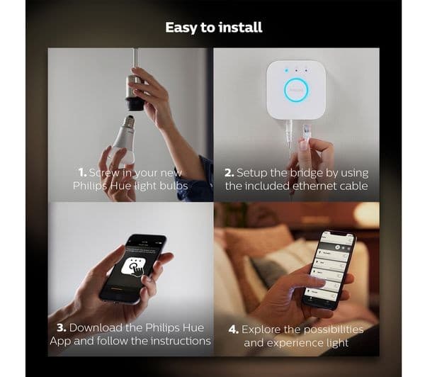 PHILIPS HUE White Smart LED Bulb with Bluetooth - E27, 1100 Lumen - Image 8