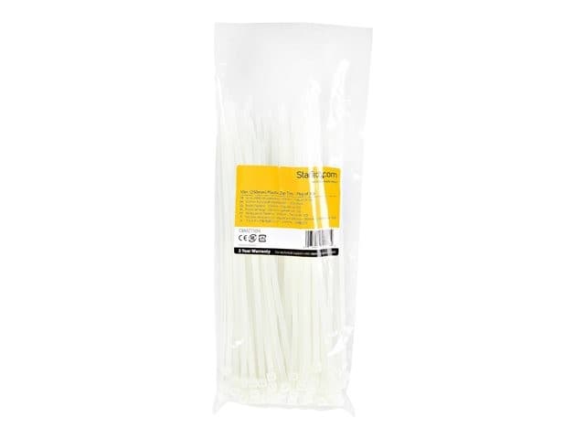 StarTech Cable Ties 10" 100 Pack White - Image 5