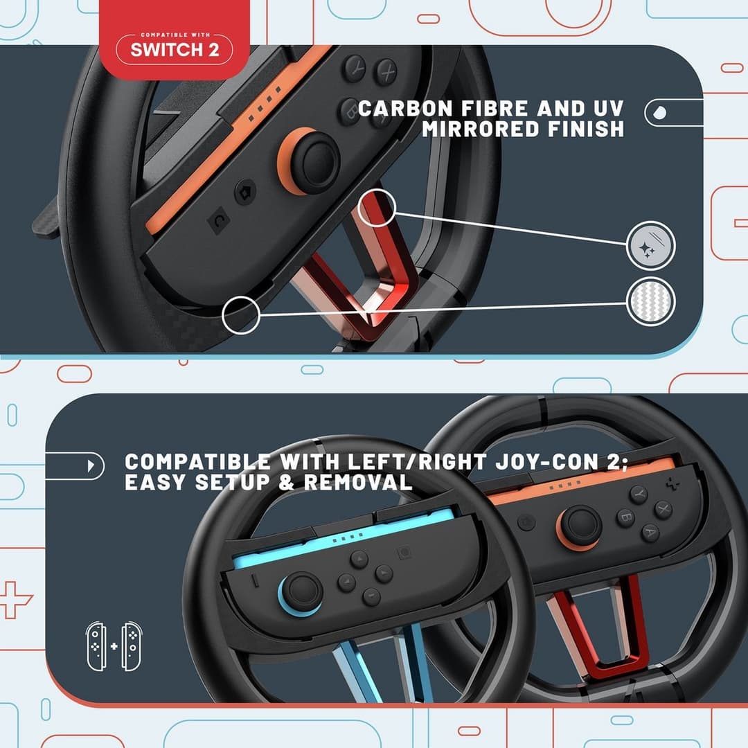 STEALTH Twin Racing Wheels for Nintendo Switch 2 – 2 Pack - Image 6