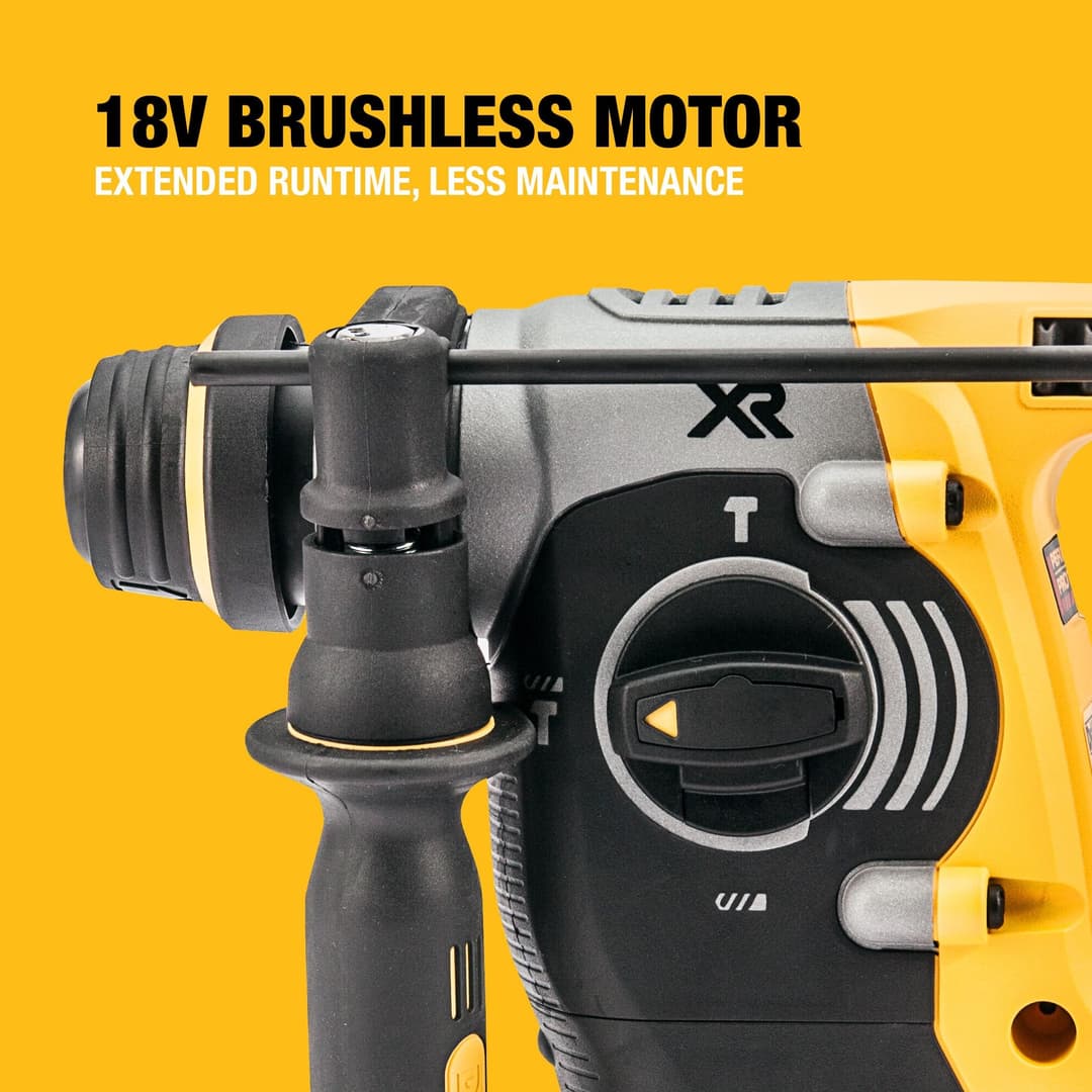 DEWALT 18V XR Brushless 24mm SDS-Plus Hammer Drill DCH273N-XJ - Yellow/Black - Image 3