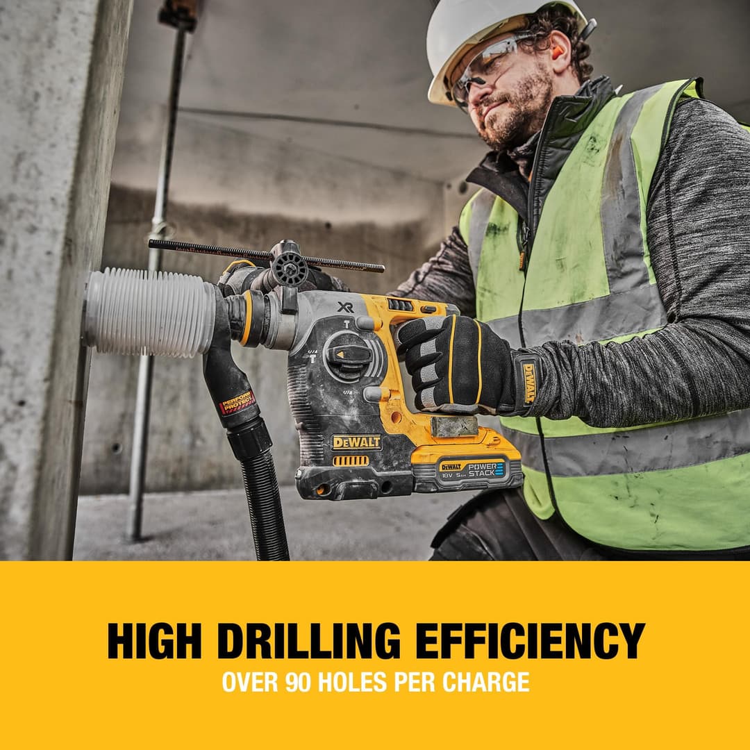 DEWALT 18V XR Brushless 24mm SDS-Plus Hammer Drill DCH273N-XJ - Yellow/Black - Image 6