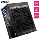 MSI MPG Ai1300TS PCIE5 Power Supply Unit, GPU Safeguard+, SiC MOSFETs, Zero fan mode with Fan Safeguard, 1300W, 80 PLUS Titanium, Dual-native 12V-2x6, Cables with Dual-color 12V-2x6 connectors thumbnail 4