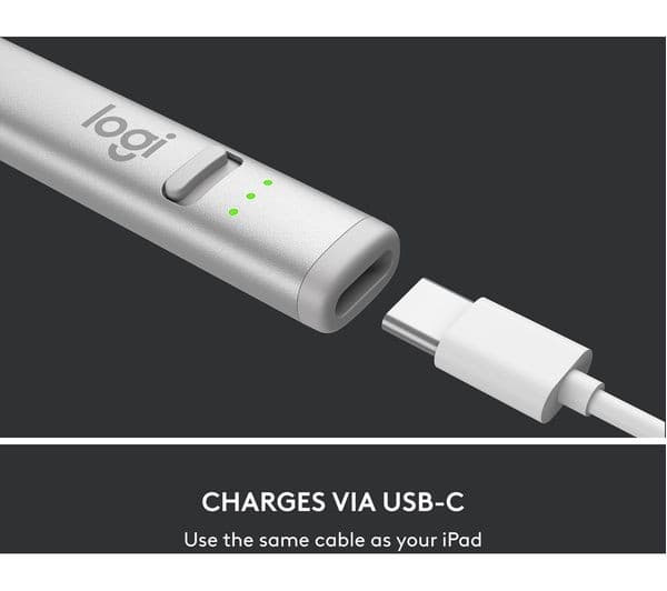 LOGITECH Crayon (2nd Gen) Digital Pencil for iPad - Silver - Image 8