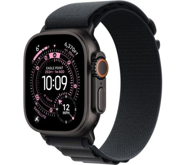 Apple Watch Ultra 3 GPS + Cellular 49mm Black Titanium Case with Black Alpine Loop - Medium - Image 1
