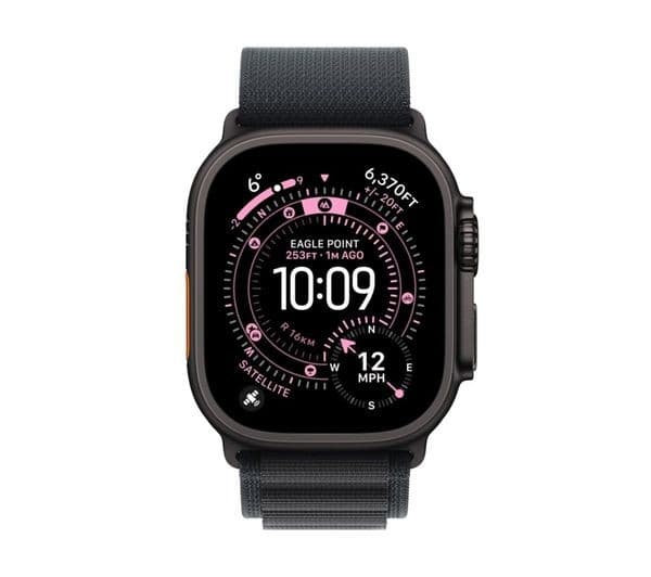 Apple Watch Ultra 3 GPS + Cellular 49mm Black Titanium Case with Black Alpine Loop - Medium - Image 2