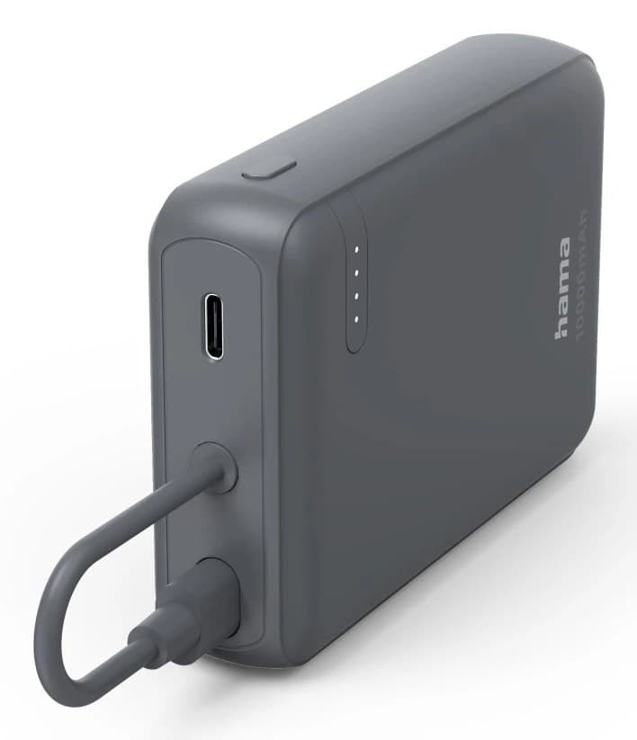 Hama Travel 10000mAh Power Bank - Anthracite