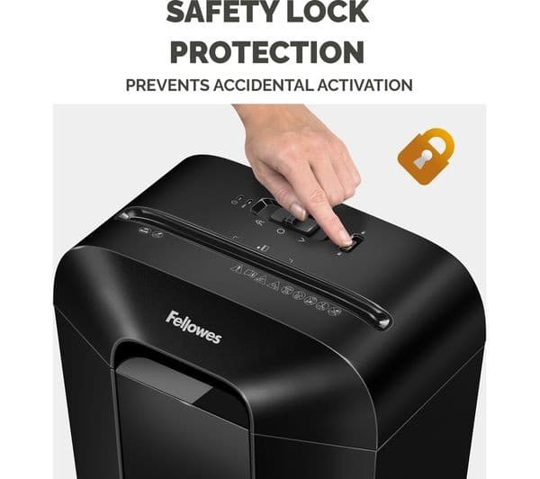 FELLOWES Powershred LX50 Cross Cut Paper Shredder - Black - Image 4