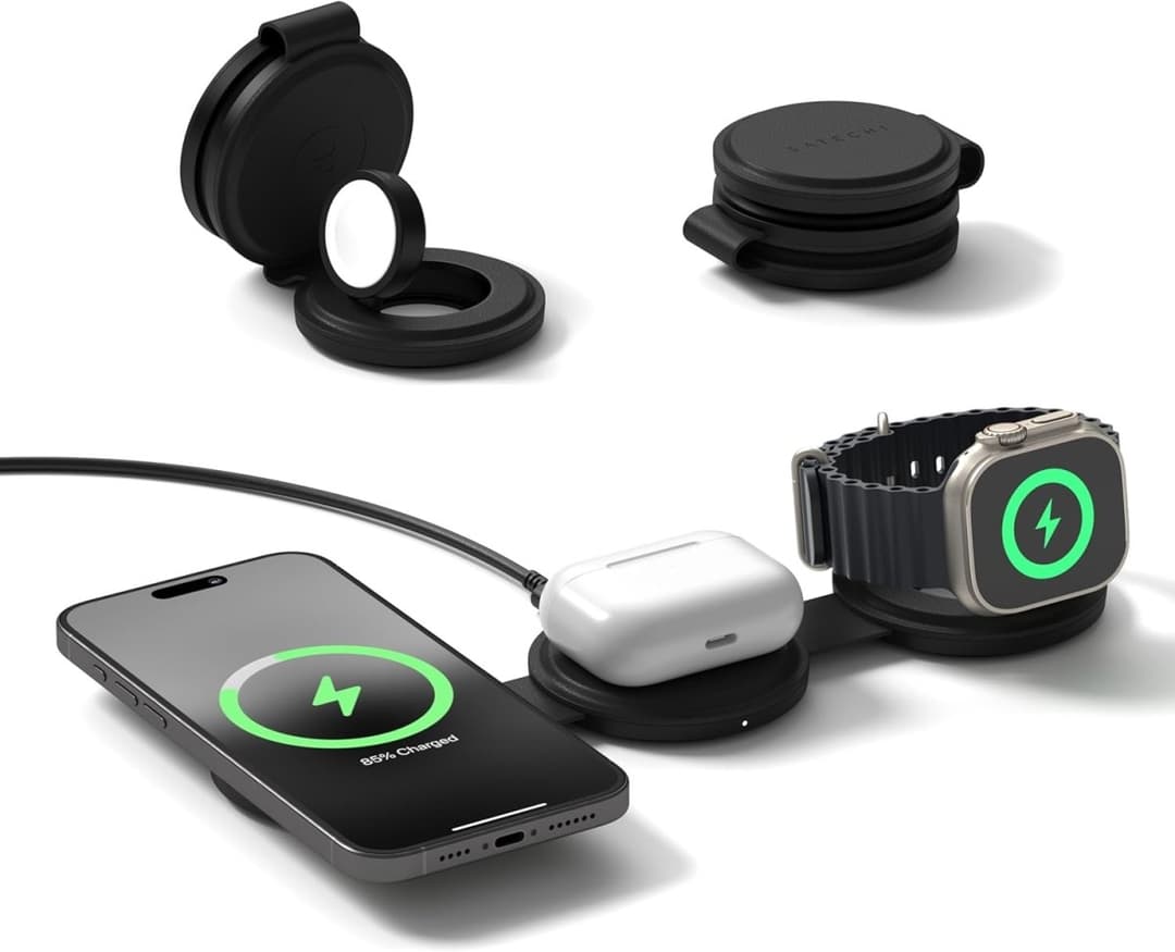 Satechi OntheGo 3-in-1 Qi2 Wireless Charger 15W - Black | Verizon - Image 2