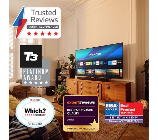 HISENSE U7Q PRO 100" Mini LED 4K 165Hz Smart AI TV with Freely - 100U7QTUK PRO - Image 3