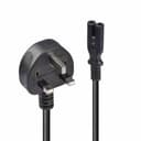 Lindy 1m UK 3 Pin Plug To IEC C7 Mains Power Cable, Black thumbnail 1