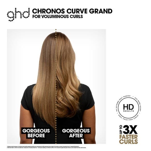 ghd Chronos Curve Grand Tong 32mm Hair Curler Curl-Responsive Technology 185°C 2.7m Cable - Black - Image 4