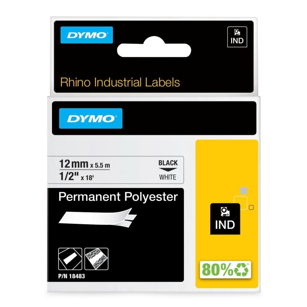 Dymo 18483 12mm White Tape - S0718210