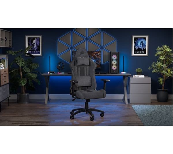 Corsair TC100 RELAXED Gaming Chair Grey & Black - Image 9
