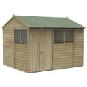 Forest Beckwood Shiplap 4 Windows Reverse Apex Shed - 10x8ft thumbnail 1