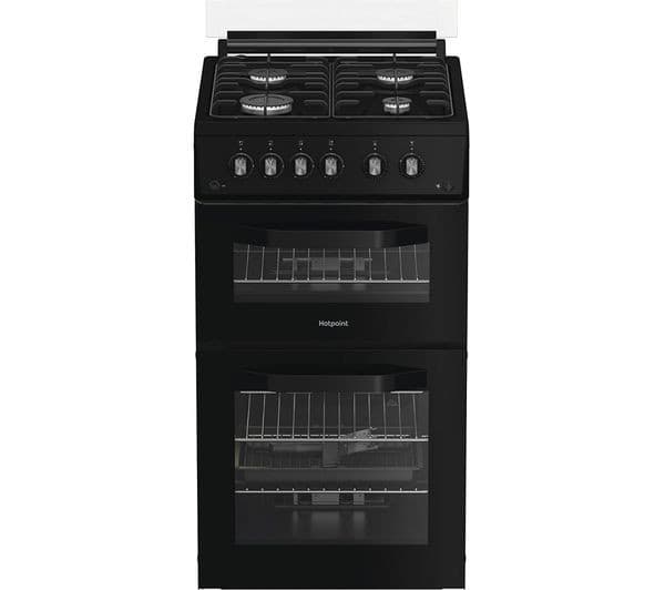 HOTPOINT HDG5GCB 50 cm Gas Cooker - Black - Image 1