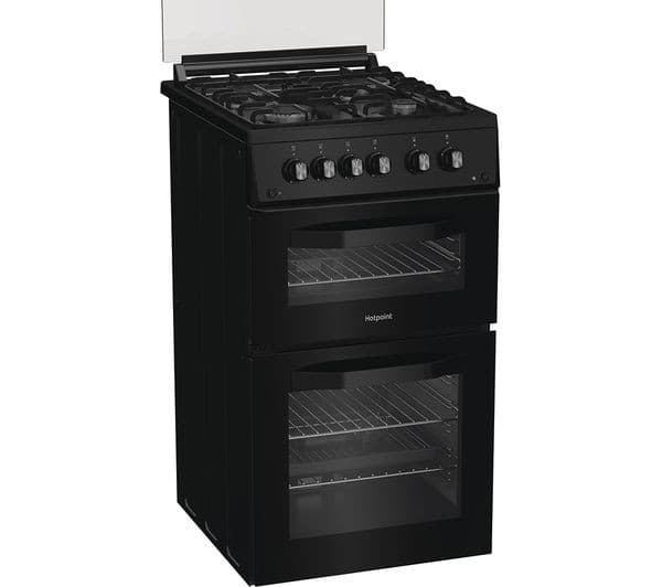HOTPOINT HDG5GCB 50 cm Gas Cooker - Black - Image 5