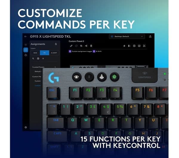 LOGITECH G915 X LIGHTSPEED TKL Gaming Keyboard Black - Image 4