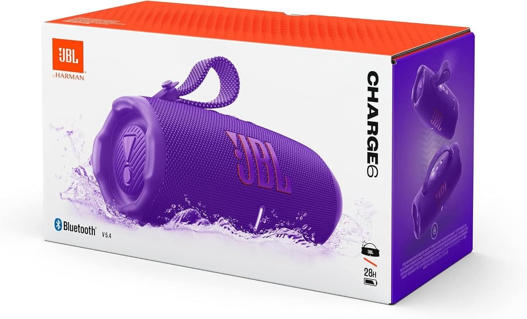 JBL Charge 6 Portable Bluetooth Speaker - Purple - Image 6