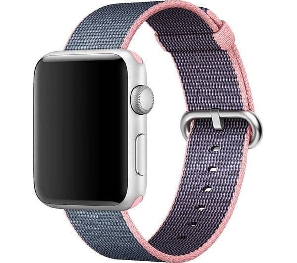 APPLE Watch 42 mm Light Pink & Midnight Blue Woven Nylon Band - Image 2