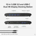 Plugable Technologies Universal Laptop Docking Station, 4K Dual Monitor, DisplayPort or HDMI, Windows Mac or ChromeOS Laptops, USB-C or USB 3.0, Adds 2 Displays, Ethernet, Audio, 6 USB Ports thumbnail 2