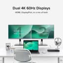 Plugable Technologies Universal Laptop Docking Station, 4K Dual Monitor, DisplayPort or HDMI, Windows Mac or ChromeOS Laptops, USB-C or USB 3.0, Adds 2 Displays, Ethernet, Audio, 6 USB Ports thumbnail 3