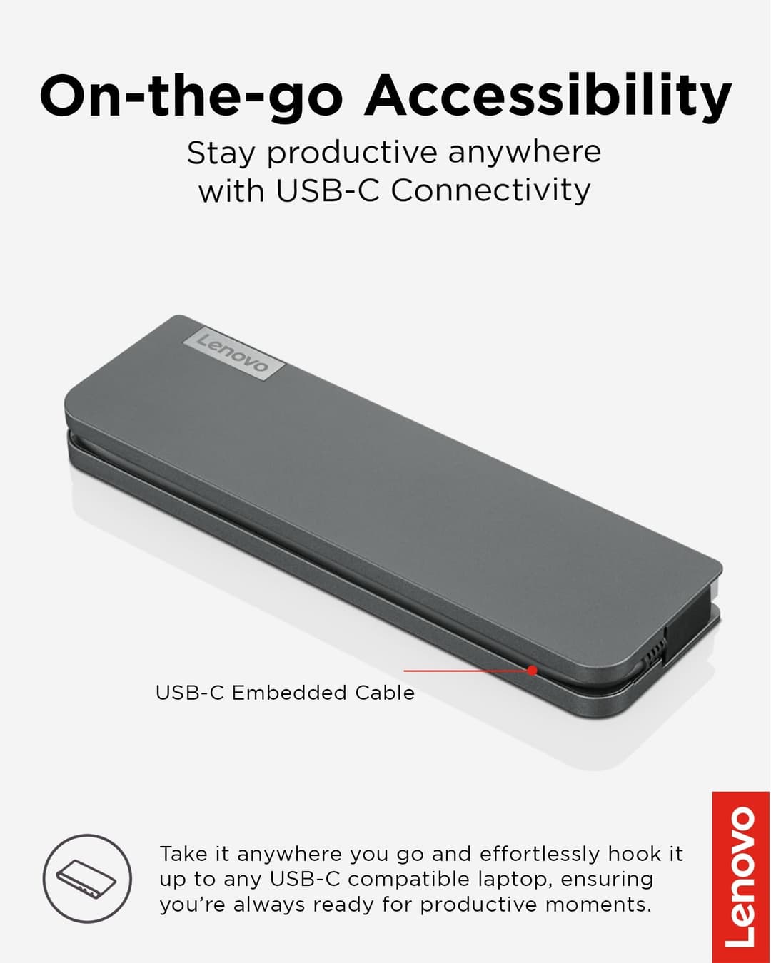 Lenovo USB-C Mini Dock - Black - Image 4
