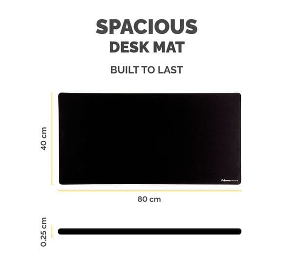 Fellowes Breyta Desk Mat 800 x 400 mm - Black - Image 2