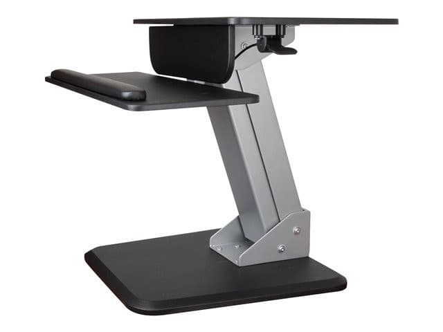 StarTech.com Height Adjustable Standing Desk Converter - Sit Stand Desk with One-finger Adjustment - Ergonomic Desk (ARMSTS) mounting kit - for LCD display / keyboard / mouse / notebook - black, silver - Image 1