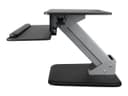 StarTech.com Height Adjustable Standing Desk Converter - Sit Stand Desk with One-finger Adjustment - Ergonomic Desk (ARMSTS) mounting kit - for LCD display / keyboard / mouse / notebook - black, silver thumbnail 4