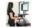 StarTech.com Height Adjustable Standing Desk Converter - Sit Stand Desk with One-finger Adjustment - Ergonomic Desk (ARMSTS) mounting kit - for LCD display / keyboard / mouse / notebook - black, silver thumbnail 5