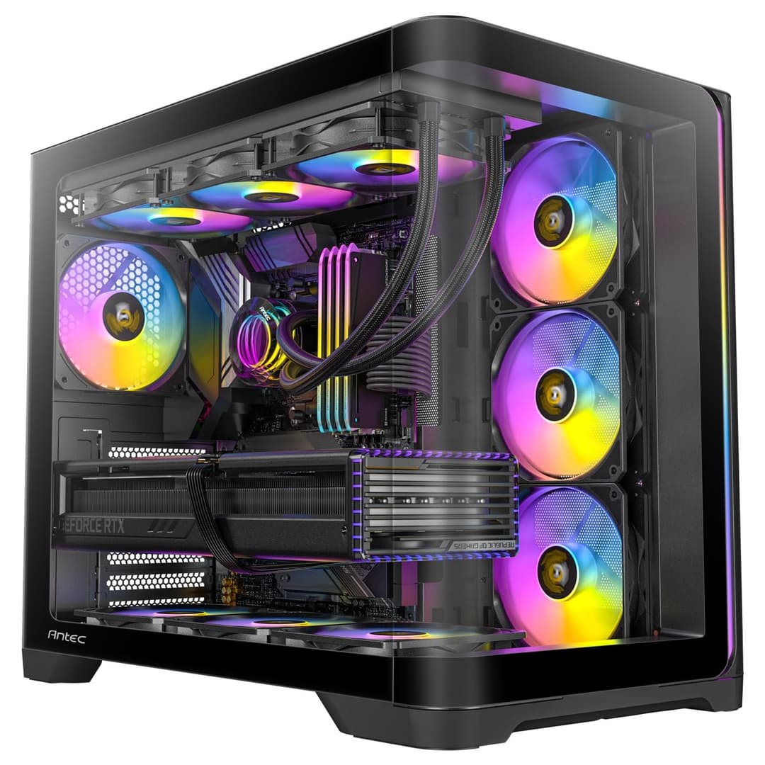 Antec C5 Curve ARGB ATX Mid Tower Gaming Case - Black - 3 ARGB Fans - Image 1