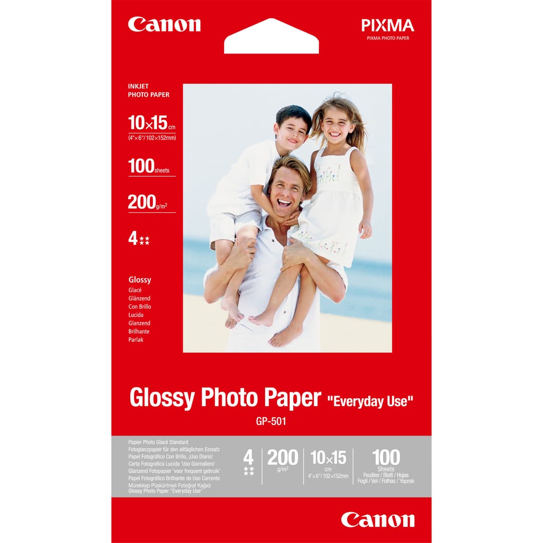 Canon GP-501 Glossy Photo Paper 4x6" - 100 Sheets - Image 1