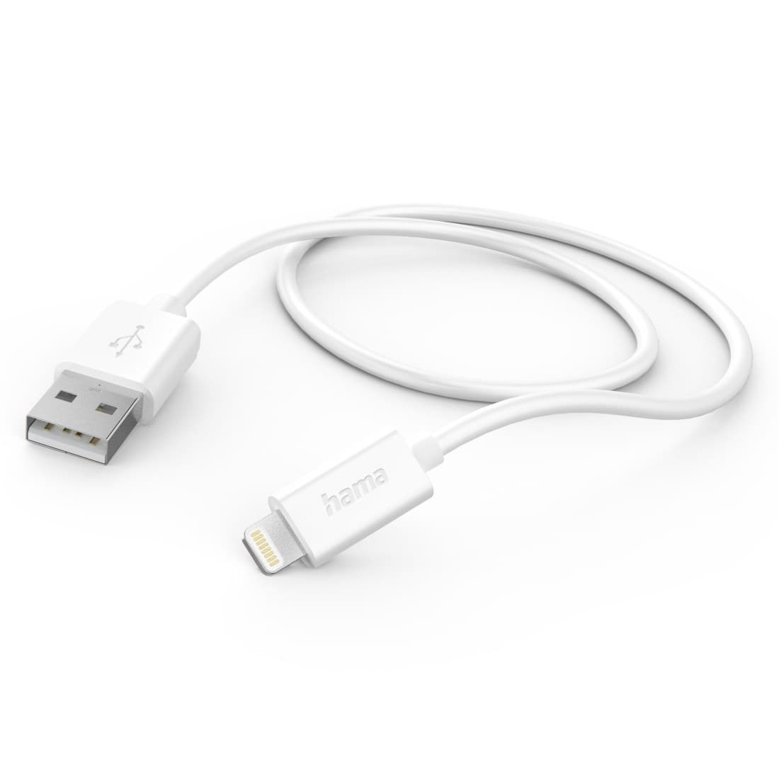 Hama USB-A to Lightning Charging Cable, 1 m, White