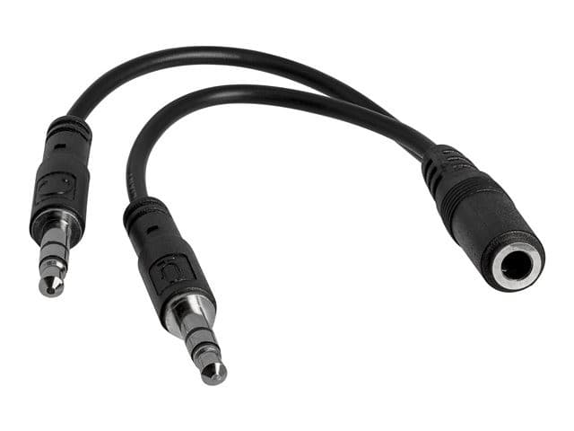 StarTech MUYHSFMM 3.5mm 4-Position to 2x 3-Position Headset Splitter Adapter F/M Black