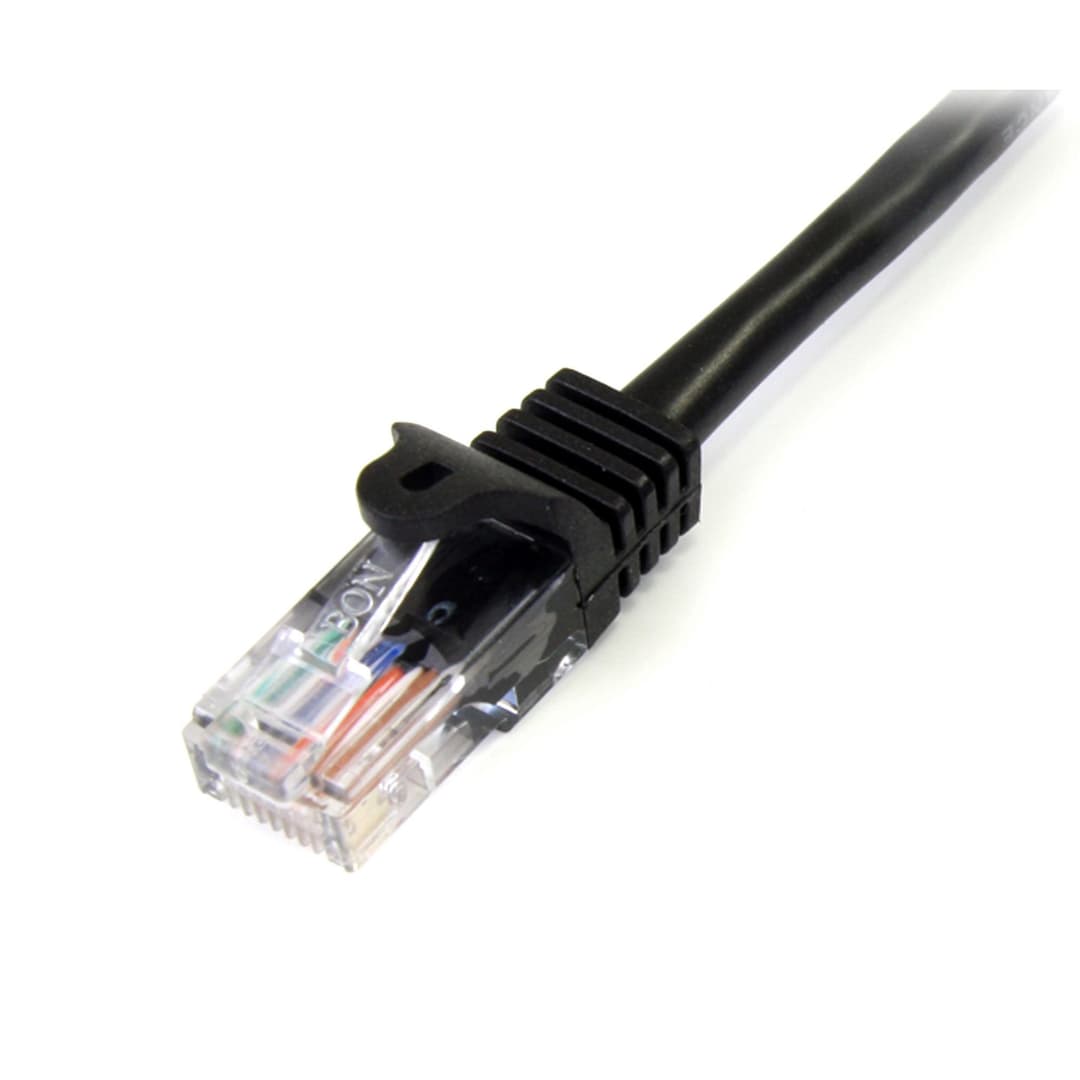 StarTech.com Cat5e Patch Cable with Snagless RJ45 Connectors - 1m, Black - Image 2