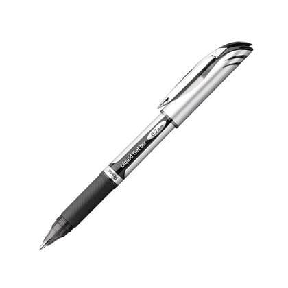 EnerGel Deluxe Liquid Gel Pen  Medium Line  Capped  Metal Tip  Black Ink - Image 2