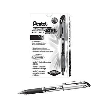 EnerGel Deluxe Liquid Gel Pen  Medium Line  Capped  Metal Tip  Black Ink - Image 3