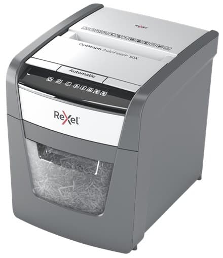 Rexel Optimum AutoFeed+ 50X paper shredder Cross shredding 55 dB 22 cm Black, Silver - Image 2