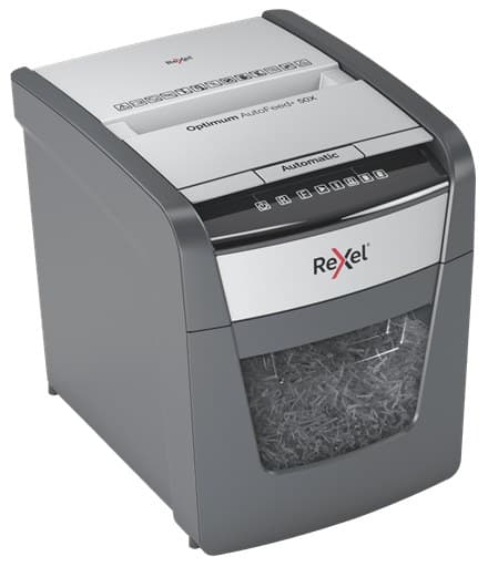 Rexel Optimum AutoFeed+ 50X paper shredder Cross shredding 55 dB 22 cm Black, Silver - Image 3