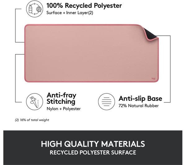 Logitech Studio Series Mouse Mat Extra Large - Darker Rose - Image 4