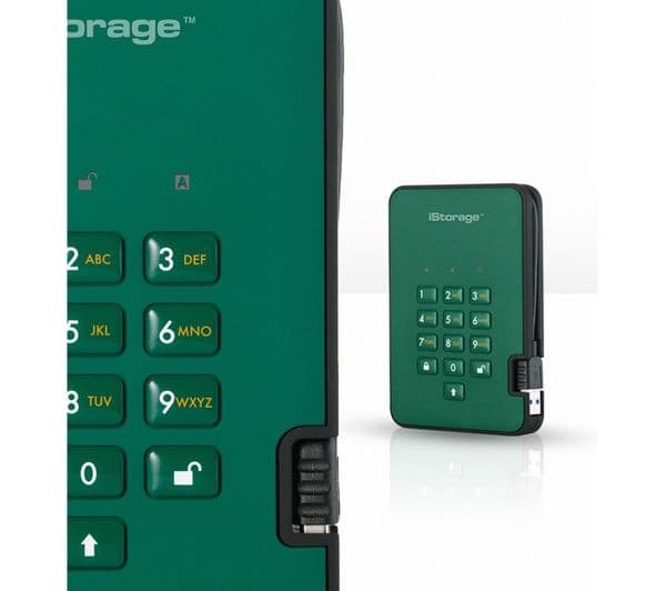 ISTORAGE diskAshur2 Portable Hard Drive - 500 GB, Green - Image 2