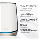 NETGEAR Orbi Tri-Band WiFi 6 Mesh Network System (RBK863S) - Router + 2 Satellite Extenders thumbnail 2